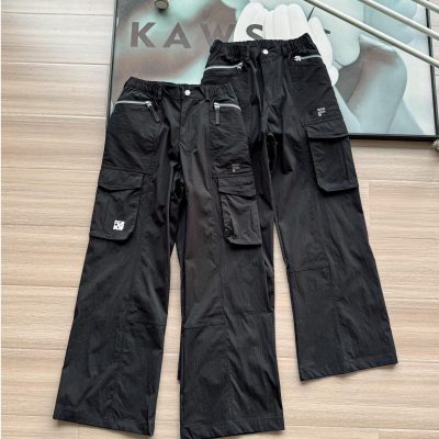 Premium Fila Trousers Black Embroidery Luxury
