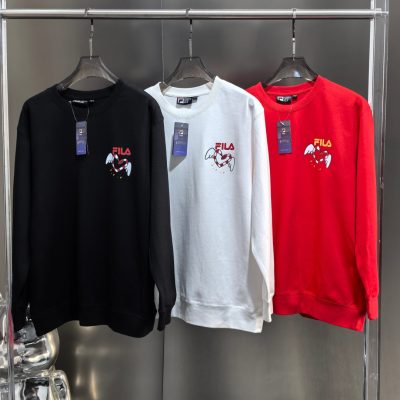 Best Selling Fila Sweatshirts Red Cotton Logo Collection