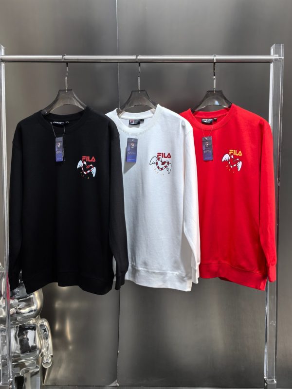 Best Selling Fila Sweatshirts Red Cotton Logo Collection