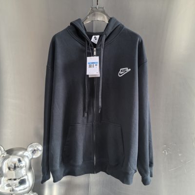 Luxury Nike Jackets Black Cotton Embroidered Collection