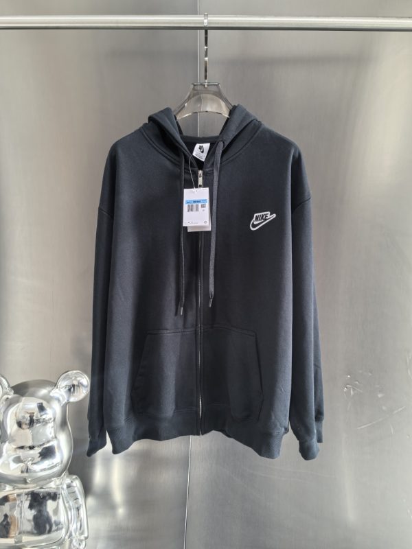 Luxury Nike Jackets Black Cotton Embroidered Collection