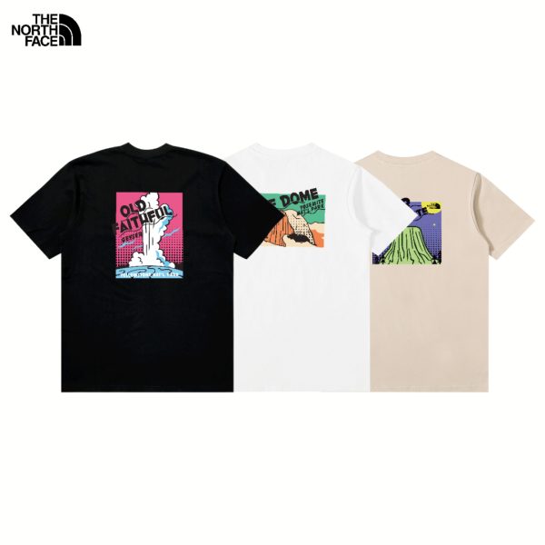 High Quality The North Face Short Sleeves Gray Print Collection