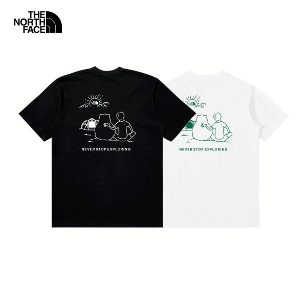 High Quality The North Face Short Sleeves Gray Print Style