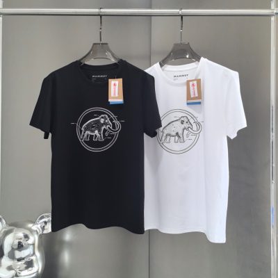 Premium Quality Mammut Short Sleeves Black Cotton Print Style