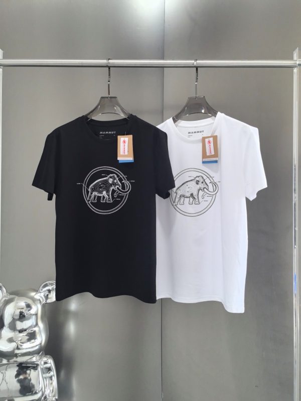 Premium Quality Mammut Short Sleeves Black Cotton Print Style
