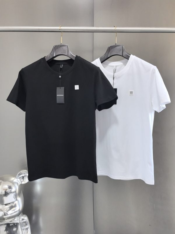 Premium Armani Short Sleeves Black Cotton Style