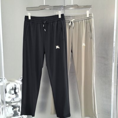 Premium Quality Burberry Pants Black Silk Logo Luxury