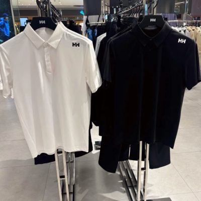 Premium Quality Helly Hansen Polo Shirt Black Silk Breathable Style