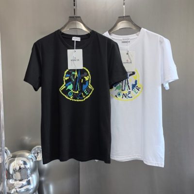 Premium Quality Moncler T-Shirt Black Cotton Logo Luxury