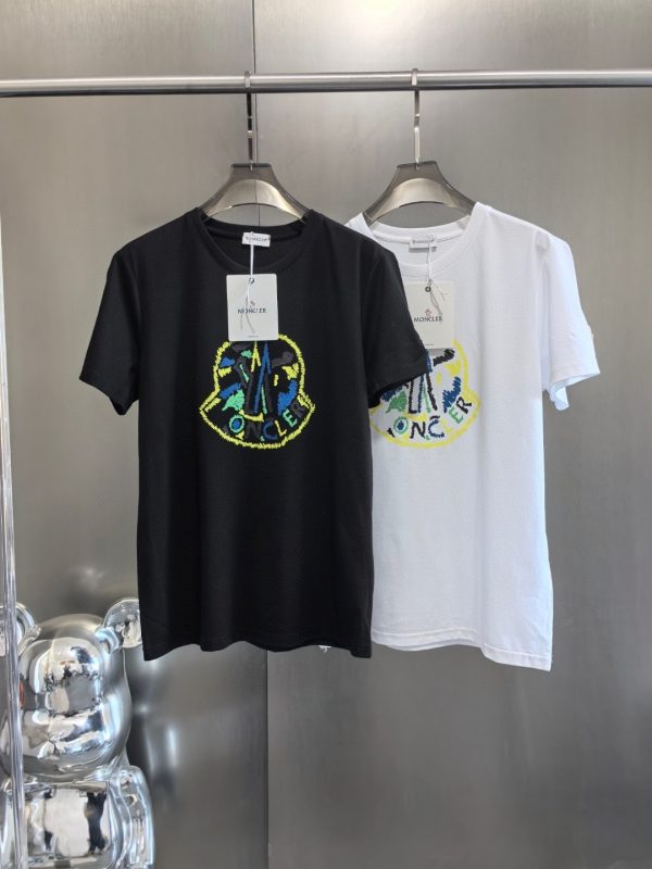 Premium Quality Moncler T-Shirt Black Cotton Logo Luxury