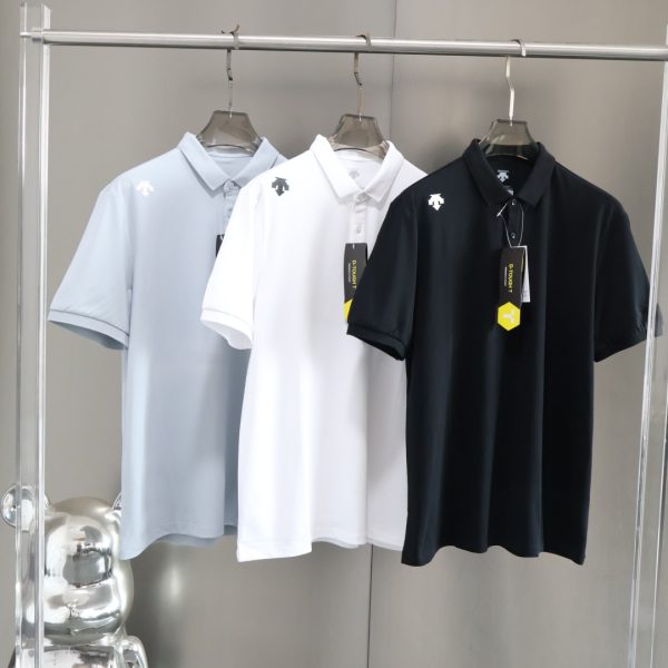 Luxury Descente Polo Shirt Black Classic Style