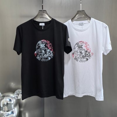 Best Selling Moncler T-Shirt Black Cotton Breathable Style