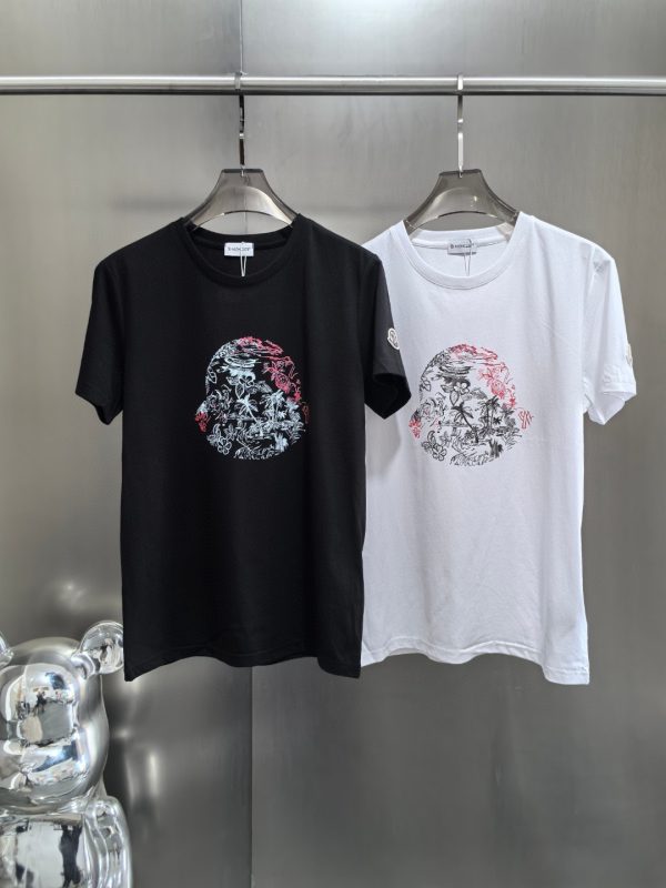 Best Selling Moncler T-Shirt Black Cotton Breathable Style