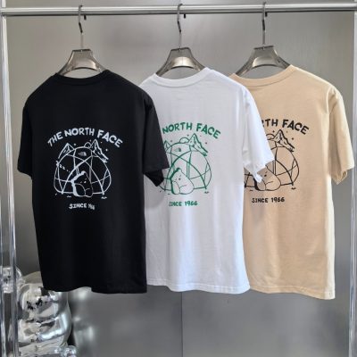 Premium The North Face T-Shirts Gray Print Style