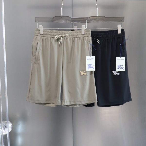 Best Selling Burberry Shorts Black Silk Embroidered Style
