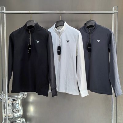 Premium Quality Armani Long Sleeves Black Nylon Logo Collection