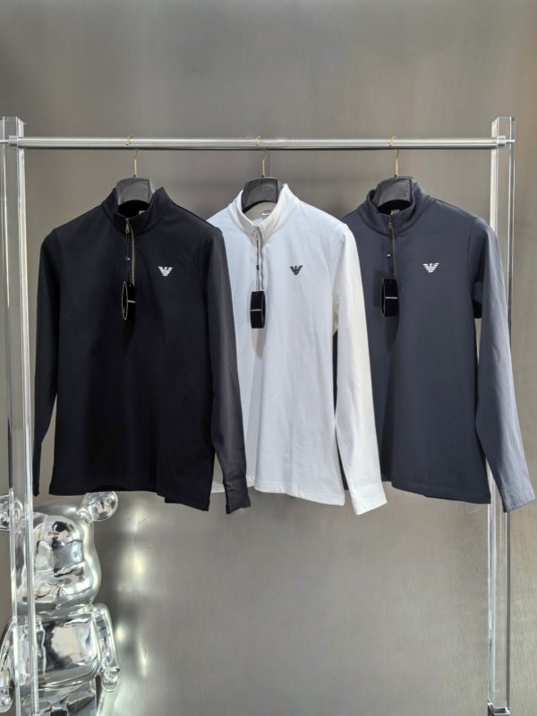 Premium Quality Armani Long Sleeves Black Nylon Logo Collection