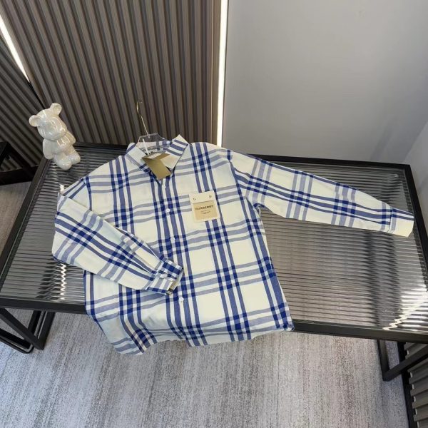 Premium Burberry Shirt Leather Plaid Luxury