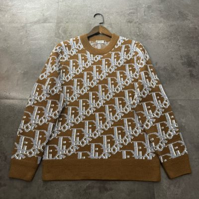 Luxury Dior Sweaters Khaki Knit Monogram Collection