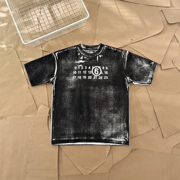 Premium Margiela Short Sleeves Black Cotton Print Style