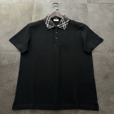 Best Selling Burberry Polo Shirt Black Cotton Logo Luxury