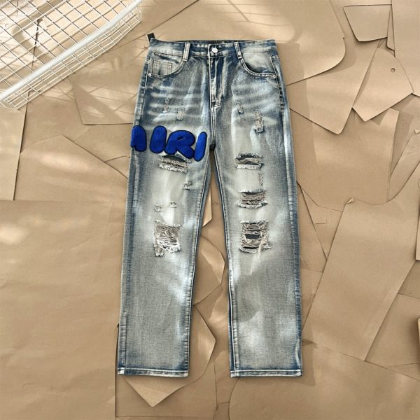 Premium Quality Ami Jeans Blue Leather Classic Luxury