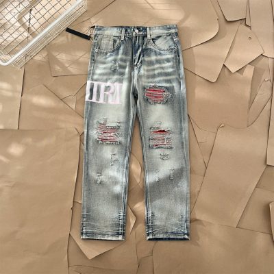 Premium Quality Ami Jeans Pink Leather Classic Style