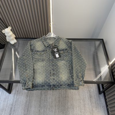 Premium Prada Jackets Denim Distressed Luxury