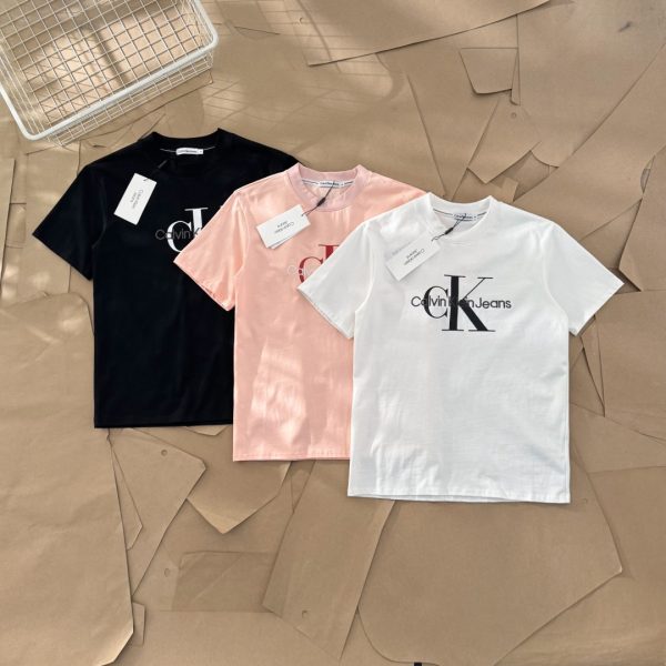High Quality Calvin Klein Short Sleeves Black Cotton Embroidery Luxury