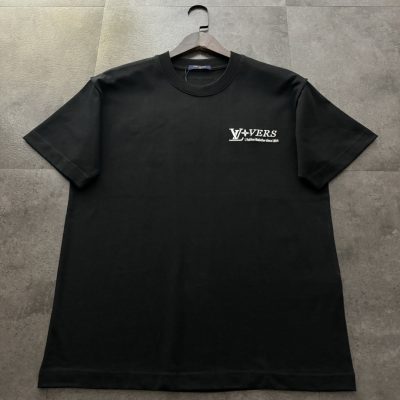 High Quality Louis Vuitton Short Sleeves Black Cotton Monogram Collection
