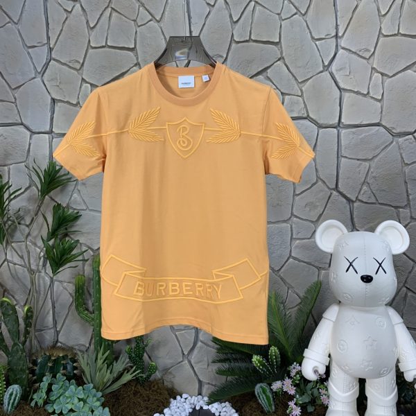 Premium Burberry Short Sleeves Cotton Embroidered Style