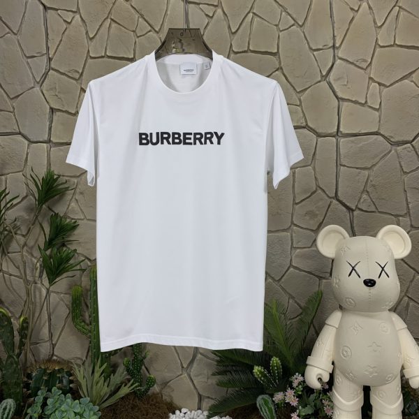 High Quality Burberry Short Sleeves White Cotton Logo Luxury