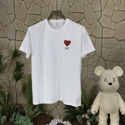 Luxury Burberry Short Sleeves White Cotton Logo Style