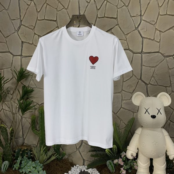 Luxury Burberry Short Sleeves White Cotton Logo Style
