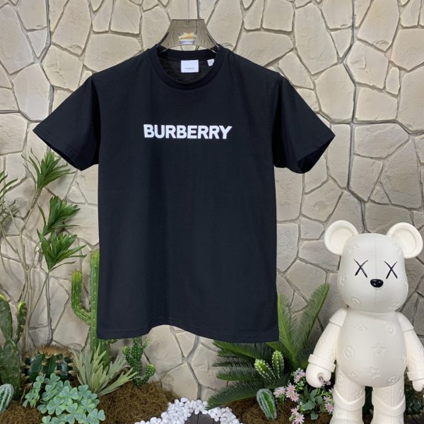 Best Selling Burberry Short Sleeves Black Cotton Logo Collection