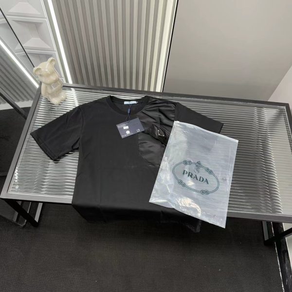 High Quality Prada Short Sleeves Patchwork Style