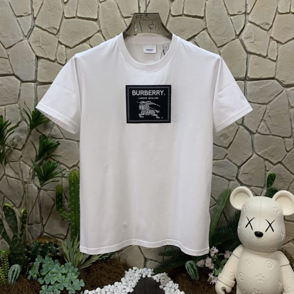 Best Selling Burberry Short Sleeves White Cotton Logo Luxury