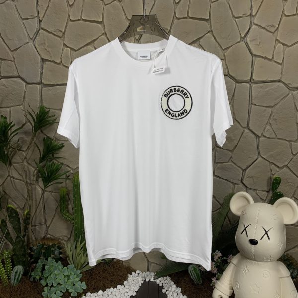 Luxury Burberry Short Sleeves White Cotton Logo Luxury