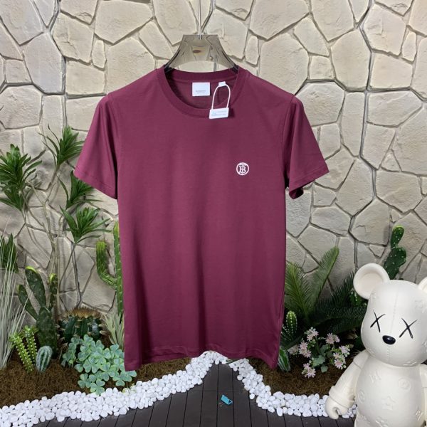 Premium Burberry Short Sleeves Red Cotton Solid Style