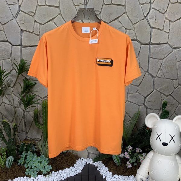 Luxury Burberry Short Sleeves Orange Cotton Solid Luxury