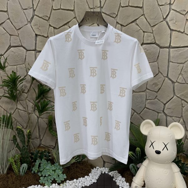 High Quality Burberry Short Sleeves White Cotton Logo Style