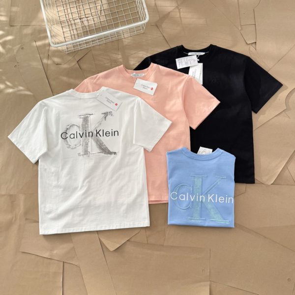 Best Selling Calvin Klein Short Sleeves Black Cotton Solid Style