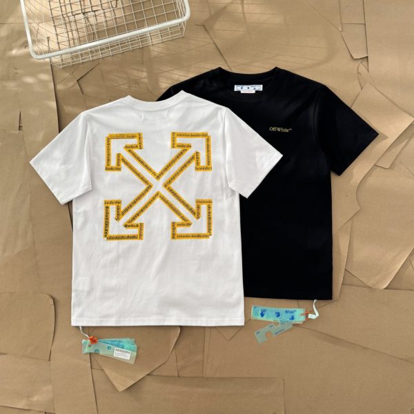 High Quality Off-White Short Sleeves White Cotton Washed Luxury