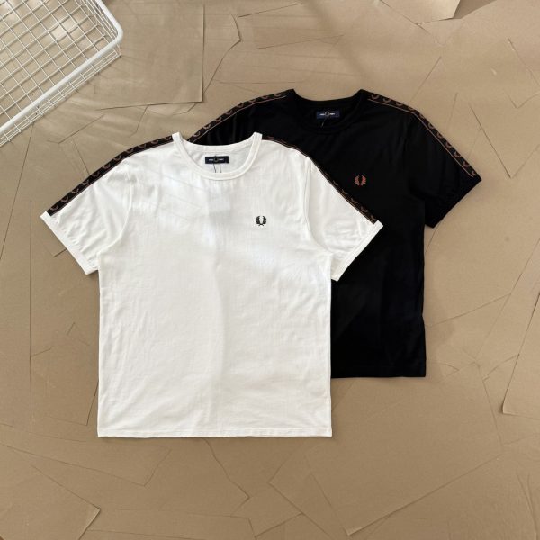 Premium Fred Perry Short Sleeves Black Cotton Logo Luxury