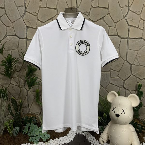 Premium Burberry Short-Sleeved White Cotton Logo Luxury