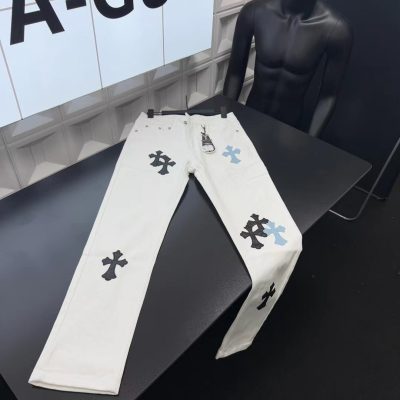 Premium Chrome Hearts Jeans Patchwork Style
