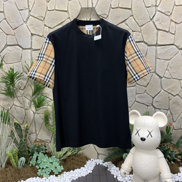High Quality Burberry Short Sleeves Black Cotton Vintage Luxury