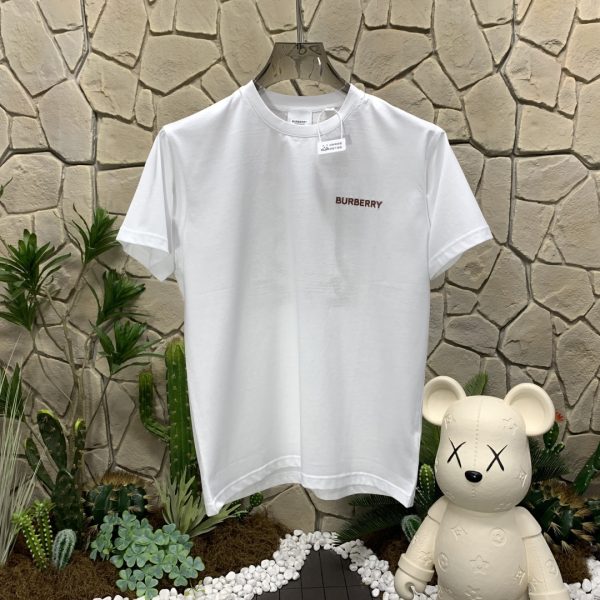 Premium Burberry Short Sleeves White Knit Classic Collection