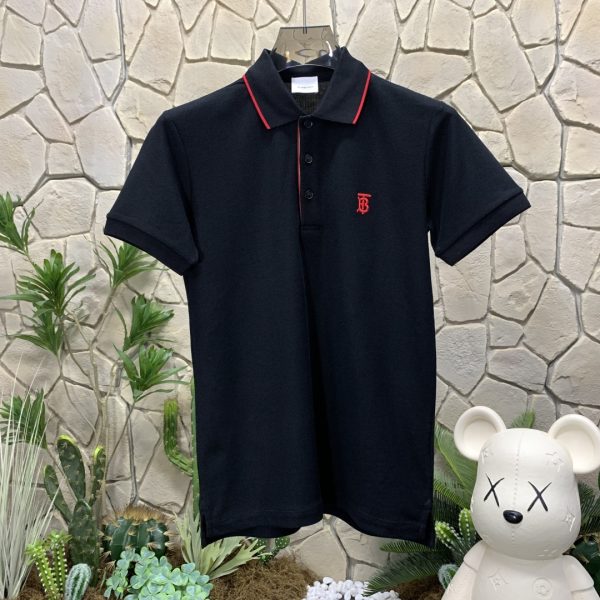 Premium Burberry Short-Sleeved Black Cotton Logo Style