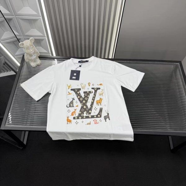 Luxury Louis Vuitton Short Sleeves White Print Collection